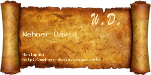Wehner Dávid névjegykártya