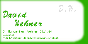 david wehner business card